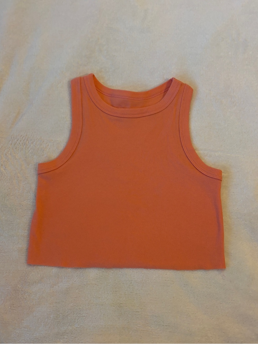 SO Orange/Coral Ribbed Cropped Tank Top
